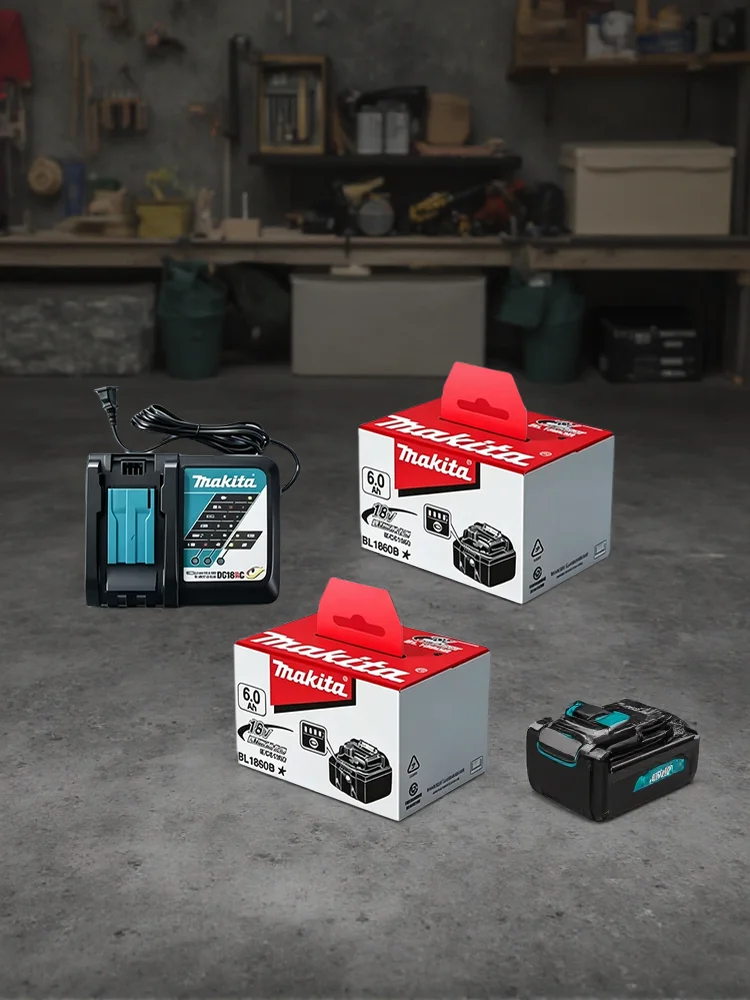 Makita 18V 6.0Ah BL1860B Lithium-Ionen Akku-Werkzeug-Set mit DC18RC Schnellladegerät für Tägliche Tischlerarbeiten DHL Express