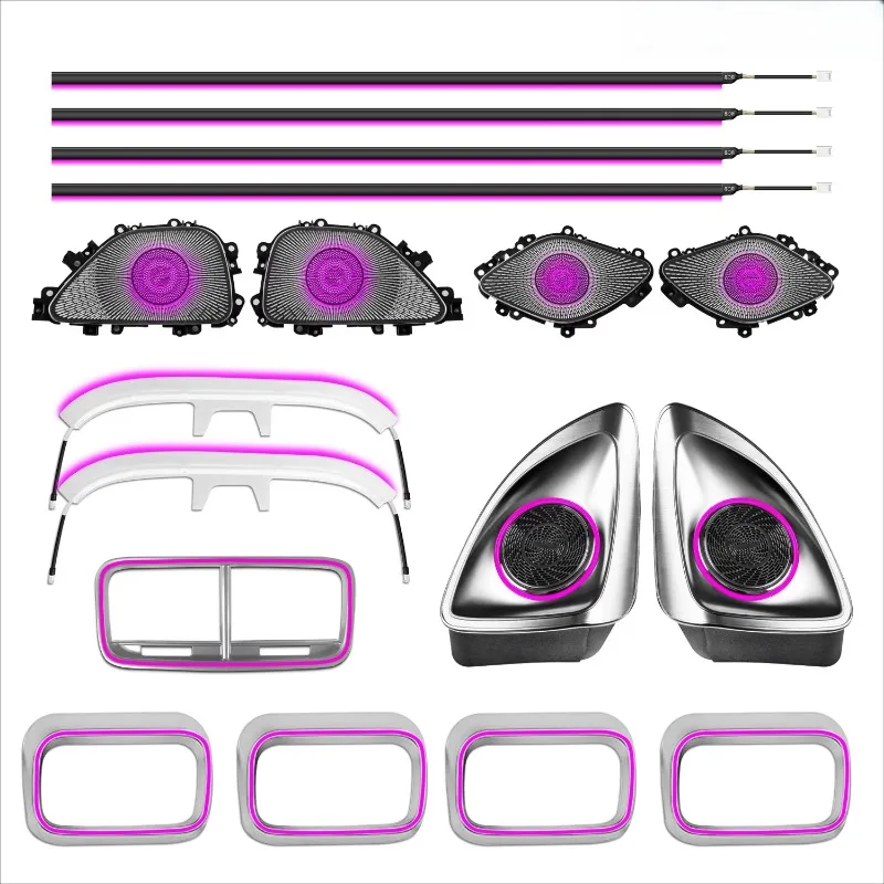 Upgrade 64 Color Interior Ambient Lighting W167 2020-2025 Air Vent Speaker LED Lamp