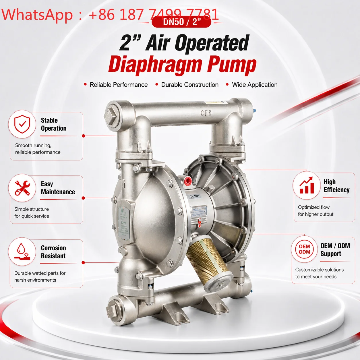 GinKai Membrane Pneumatic Diaphragm Pump Slurry Mud Plunger Chemical Transfer AODD Pump Bomba De Diafragma for Chemical
