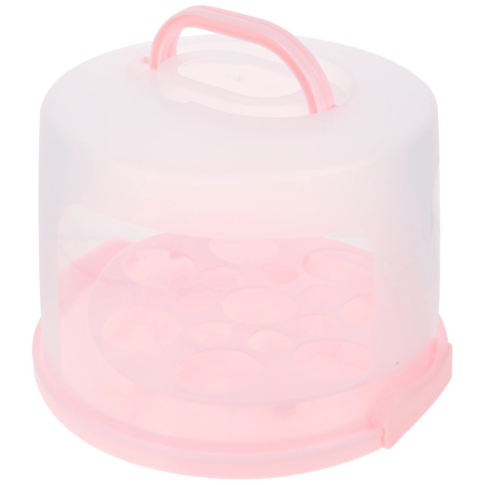 

Reusable Cake 10 Inch Pink Tall Design Cupcake Liners Handheld Carrier Safe Food Cake Carrying Box PP Material