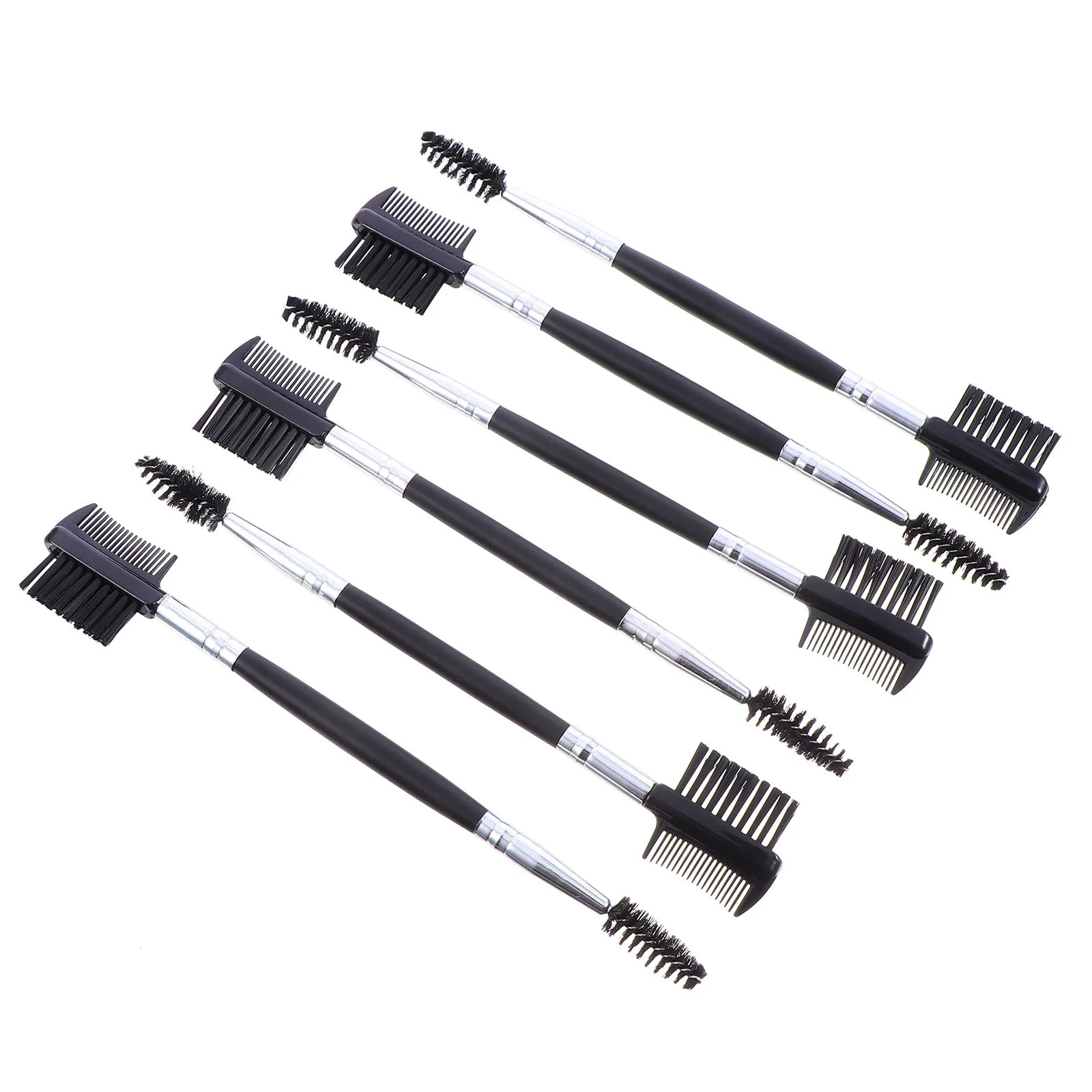 6 szt. Dwustronnych szczoteczek do modelowania brwi z końcówką w kształcie grzebienia do precyzyjnego nakładania makijażu i rozczesywania rzęs, zestaw idealny w podróży.