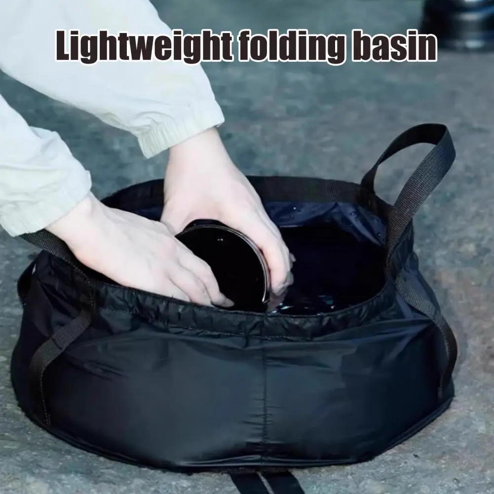 Foldable Water Container Portable Foldable Water Basin with Thickened Oxford Fabric Collapsible Bucket with Handle for Camping