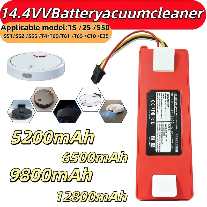 14.4V Rechargeable Lithium Replacement Battery Compatible Xiaomi Roborock S50 S51 T4 T6 S505 Vacuum Robot