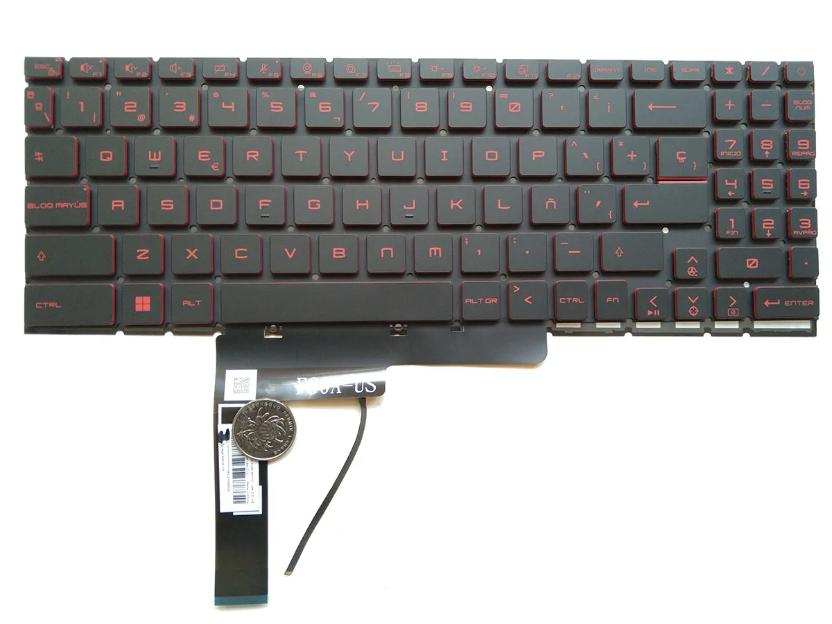 Spanish with Red Backlit keyboard For MSI Bravo 15 B5DD MS-158K Bravo 15 B5ED Katana GF76 MS-1581 MS-1582 MS-1583 Laptop