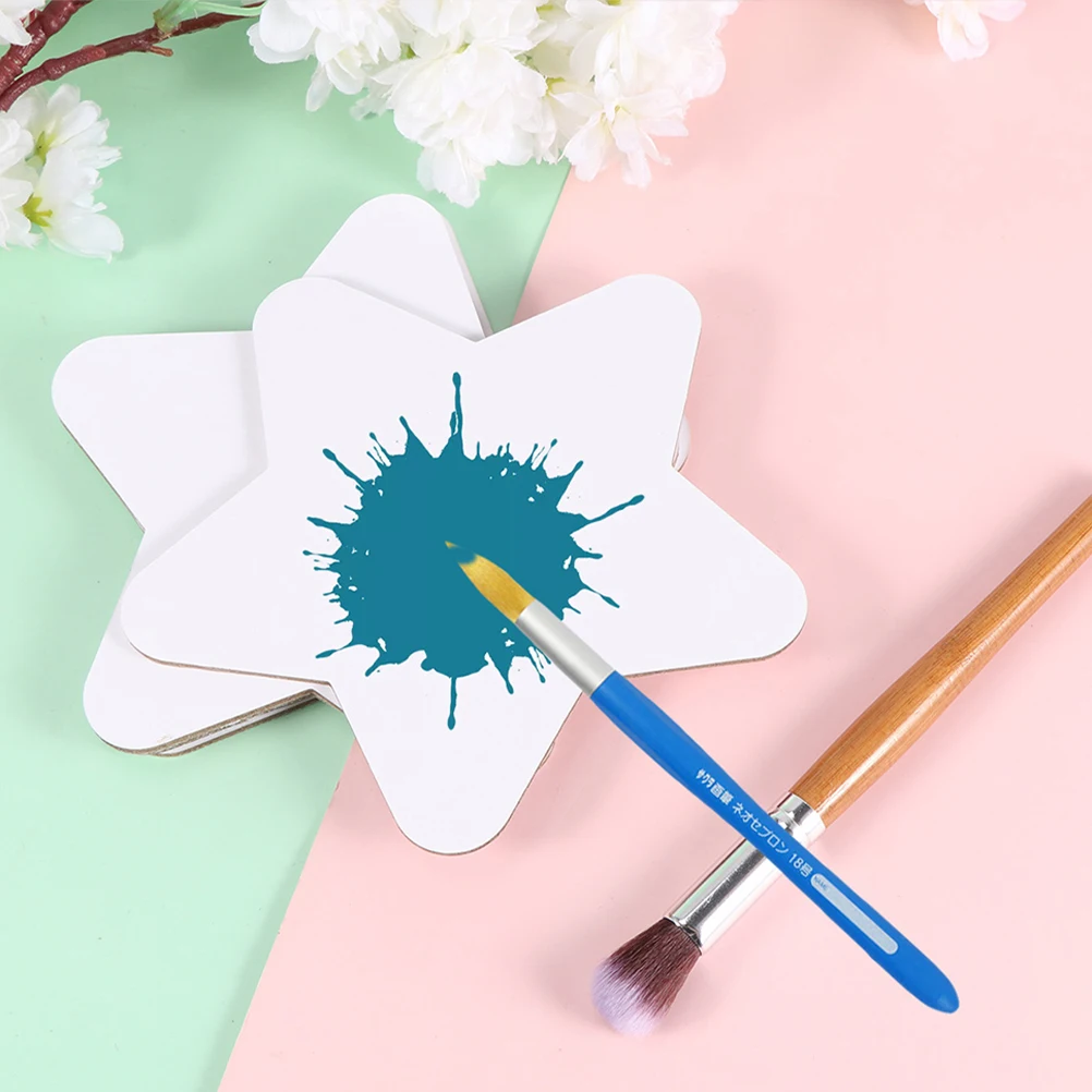 4 قطع من لوحات قماش القطنية على شكل نجمة لوحات رسم صغيرة لمستلزمات فنية زيت الأكريليك مجموعة ديكور الهالوين #5