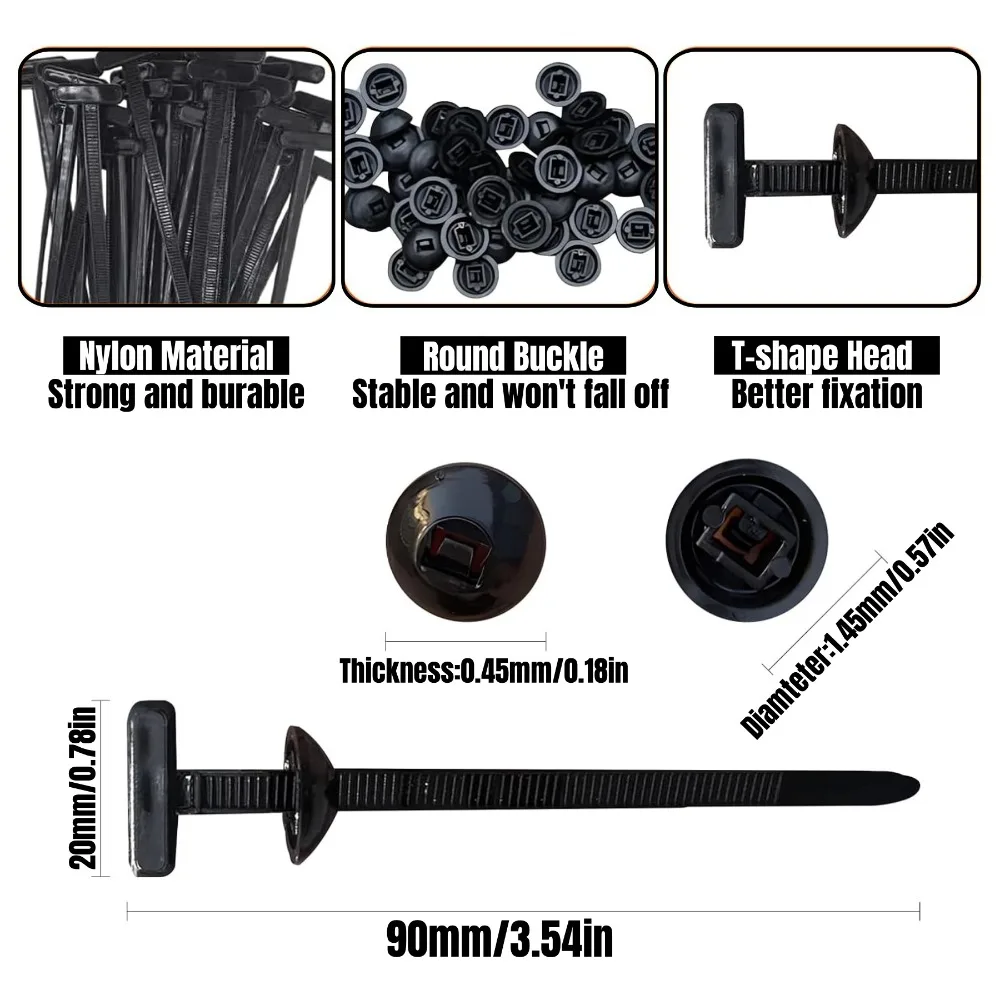 10-100 مجموعة النايلون العالمي رباط للكابل مشبك الثقيلة الذاتي قفل البريدي العلاقات مع دبوس وزر سيارة تحديد رباط للكابل السحابات
