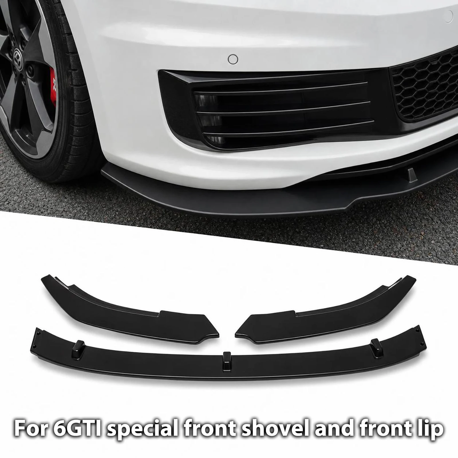 Frontspoilerlippe für Volkswagen Golf MK6 GTI 2010-2013, Tuning-Stoßstangenlippe, Karosserie-Kit, Exterieur-Styling