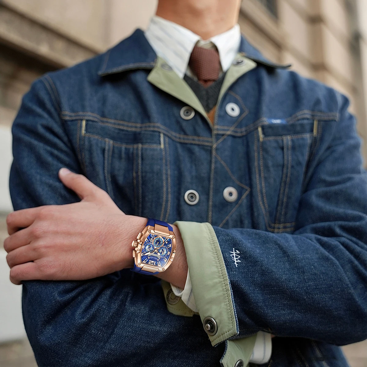 

Customized Mens Quartz Watches for Man Sport Analog Mechanical Wristwatches with Silicone Strap Stainless Steel Waterproof Reloj