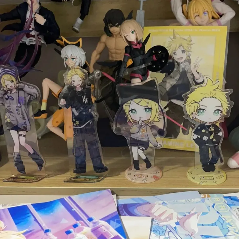 جديد Kagamine Rin/Len أكريليك حامل الشكل Hatsune Miku Project DIVA أنيمي الطرفية حسن المظهر سطح المكتب حلية جمع