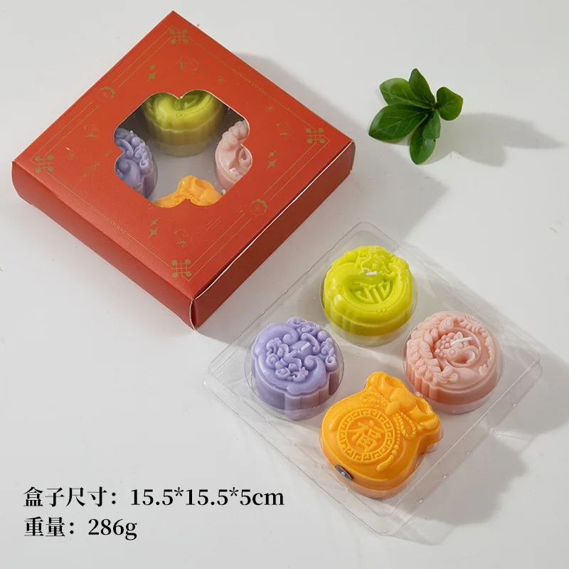 Mid-Autumn Festival Mooncake Aroma Candle Mid-Autumn Gift Box Scented Holiday Handmade Companion Gift Creative Modelling Candle