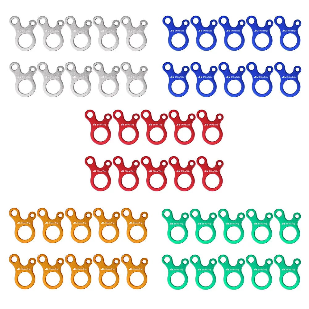 10pcs Adjustable Camping Tent Cord Rope Buckle S Type Tensioners Fastener Kit Outdoor Camping Tents Securing Accessories