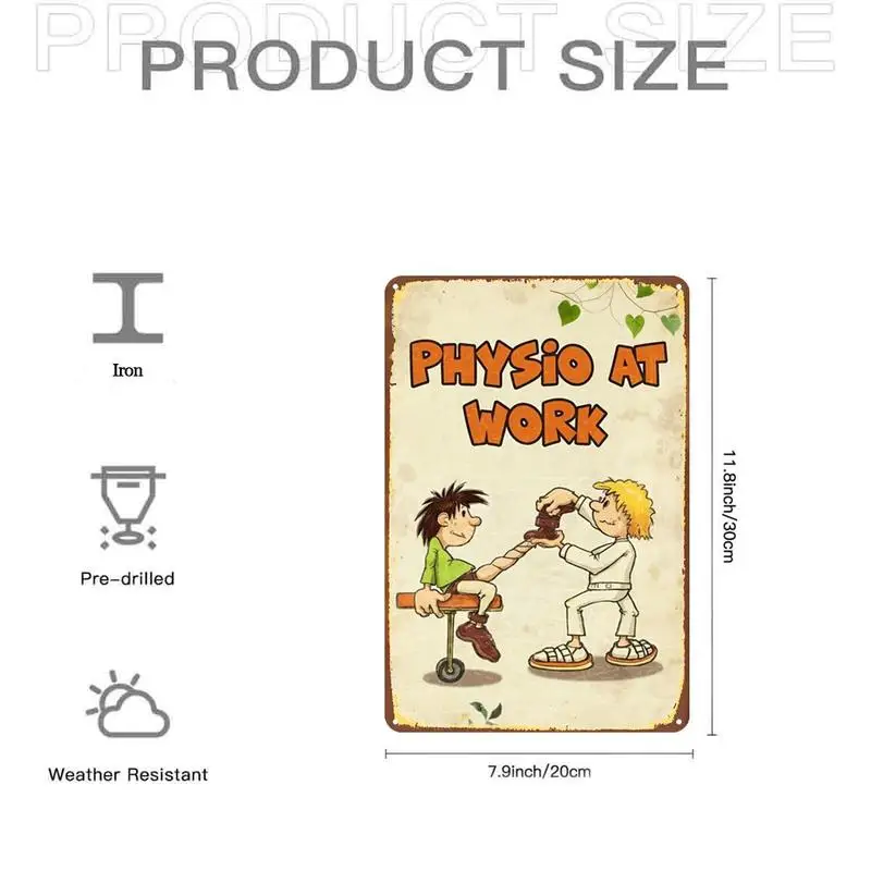 Fun Workplace Physical Therapy Exercise Set with Metal Iron Signage，Pre-drilled holes，Suitable for indoor use、Garden、Outdoor