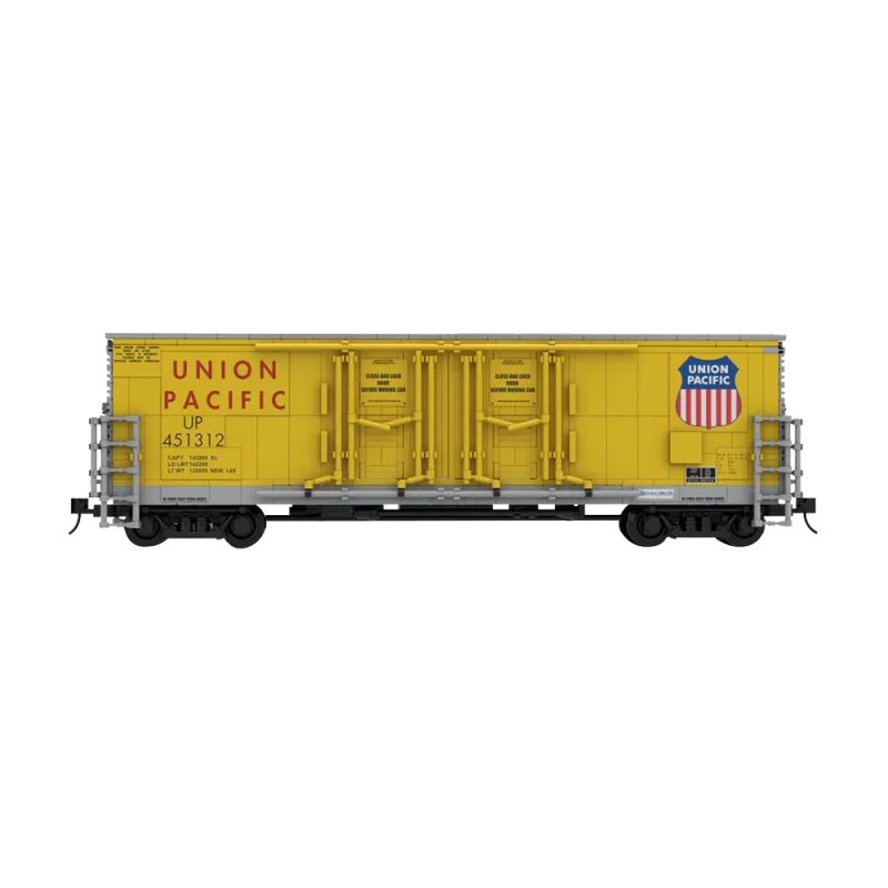 MOC 53ft Evans Double Plug Union Pacific Model Building Blocks Set Train Railway Bricks Leisure Toys Kids Gifts Military Cars