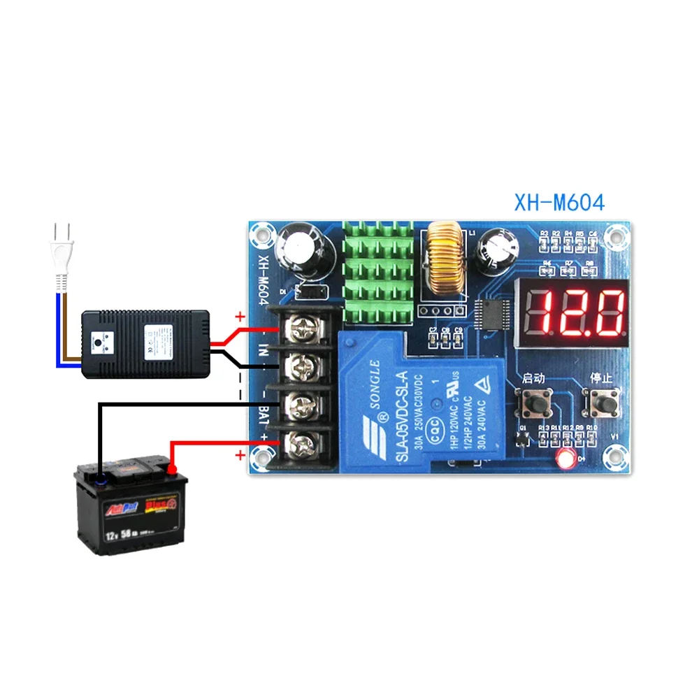 XH-M604 DC 6-60V Battery Charger Control Module Storage Lithium Battery Charging Control Switch Overcharge Protection Board