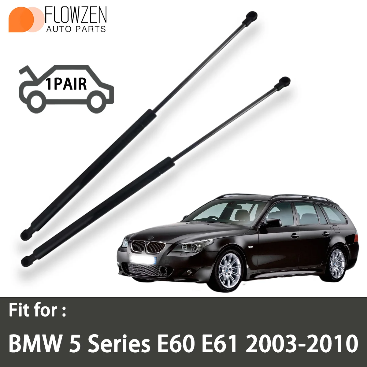Vordere Streben Stützstange für BMW 5er OE 51237008745 Haubenliftunterstützung Gasfedern Motorhaubenstange E60 E61 2003–2010