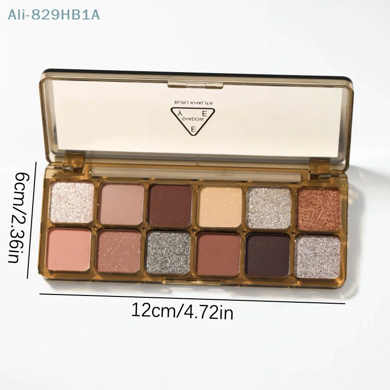 Placa de sombra de ojos de perlas mate para niñas, maquillaje para principiantes, bandeja de sombra de ojos, escultura, resalte, cosmético, 12 colores