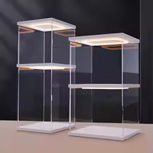 Acrylic Clear Display Case with Ring LED Lights