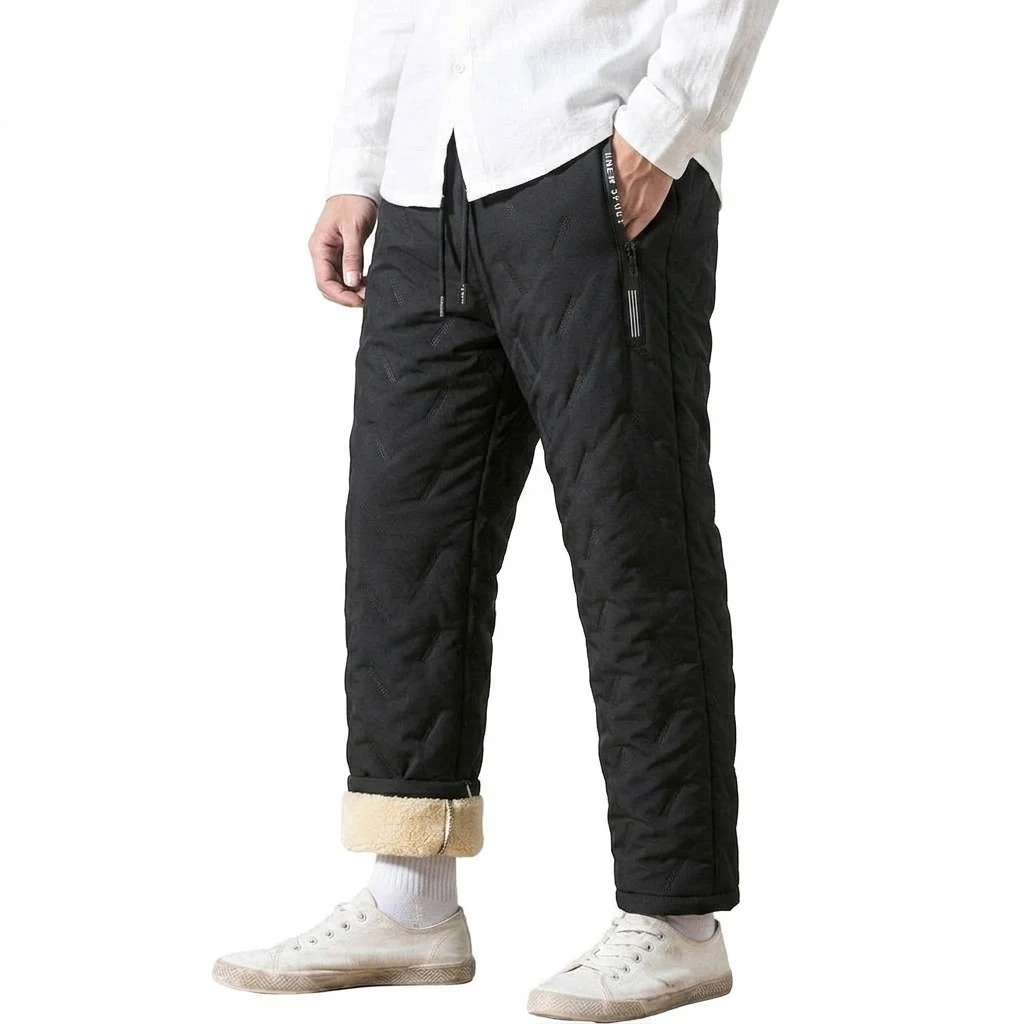 Winterhosen für Herren, Sherpa-gefütterte Thermo-Sweathosen, warme, gepolsterte Jogginghosen, winddichte Fleece-Hosen mit Kordelzug für kaltes Wetter – Detail 13