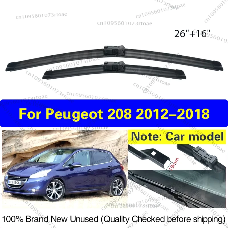 

Car Wiper Blades For Peugeot 208 2012 - 2018 2017 2016 2015 Windshield Windscreen Front Window Blades 26"+16" Car Accessories