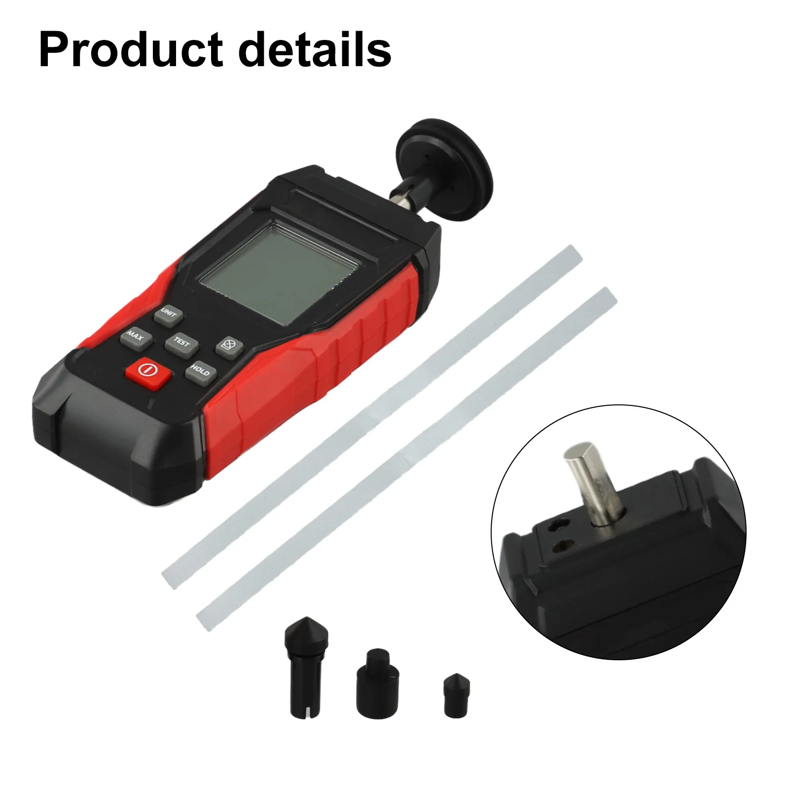 For DIY Projects Contact Non-Contact Dual Mode Testing Reflective Marker Speed Gauge Anemometer Black Red Detachable Adapters