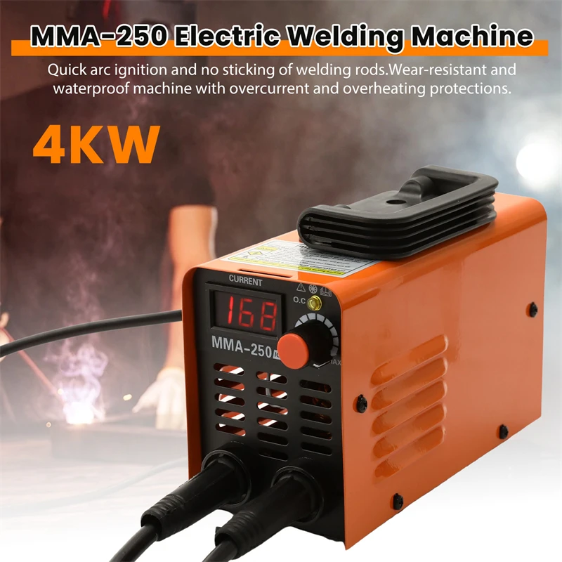 4000W MMA-250 Tragbare Schweißmaschine, Inverter-Lichtbogenschweißgerät, Strom einstellbar, kompakte Schweißmaschine, EU-Stecker – Detail 6