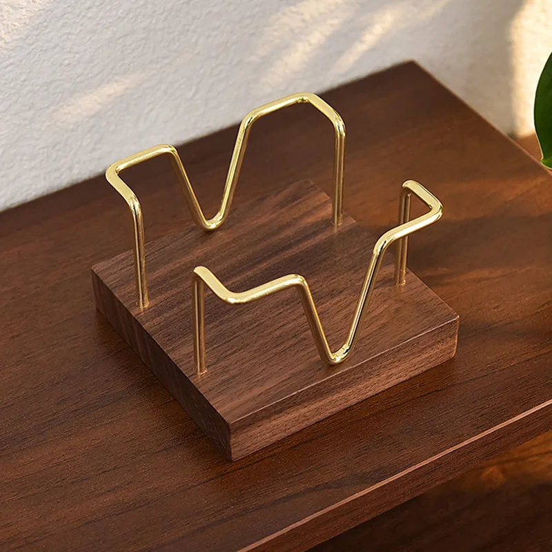 

2pcs Note Holders Storage Rack Memo Papers Wood Metal Tape Dispenser Office Supplies Stationery Storage Desk