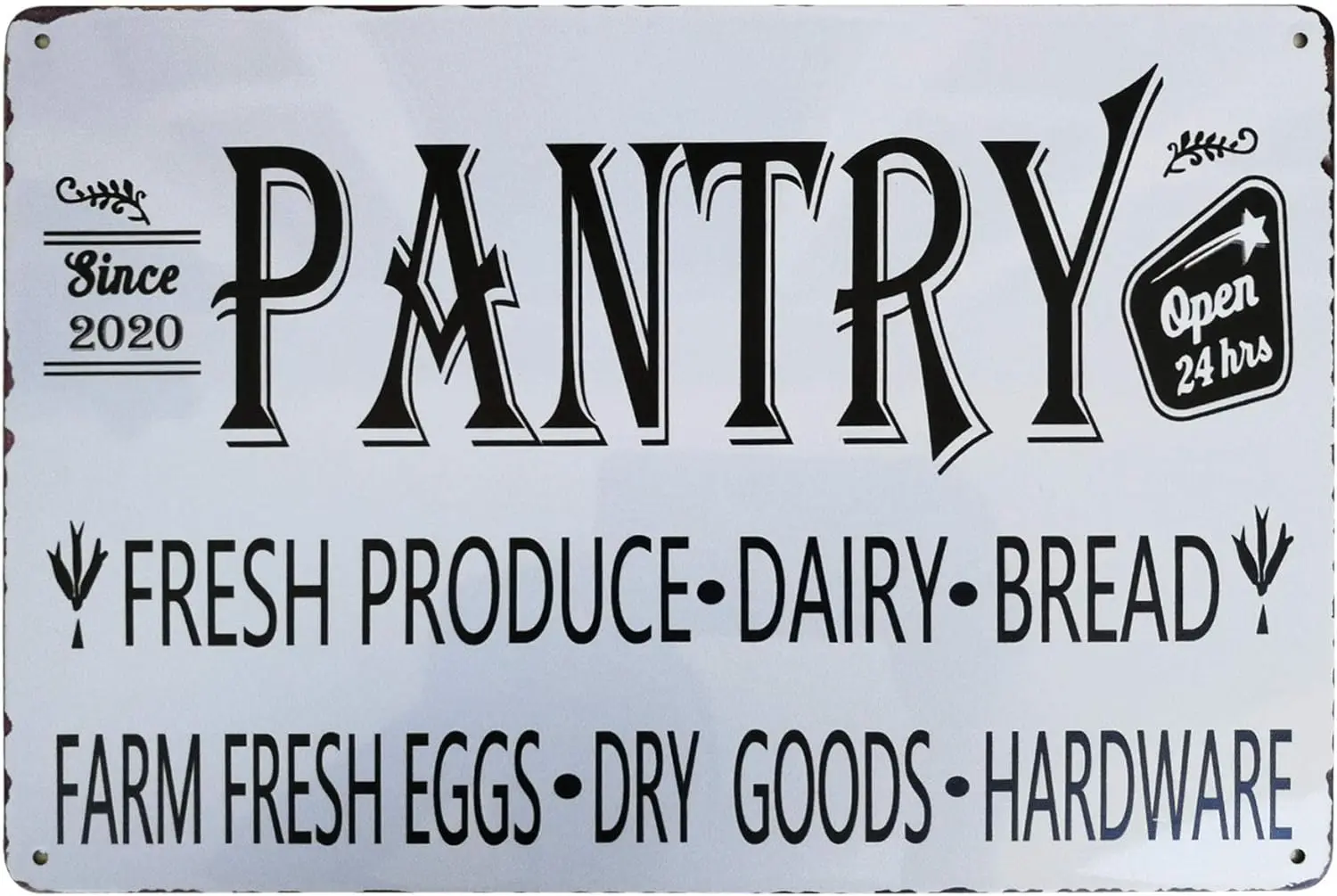 Pantry Open 24 Hours Vintage Metal Sign Farmhouse Kitchen Decor Restaurant Wall Decor 8X12Inch sign