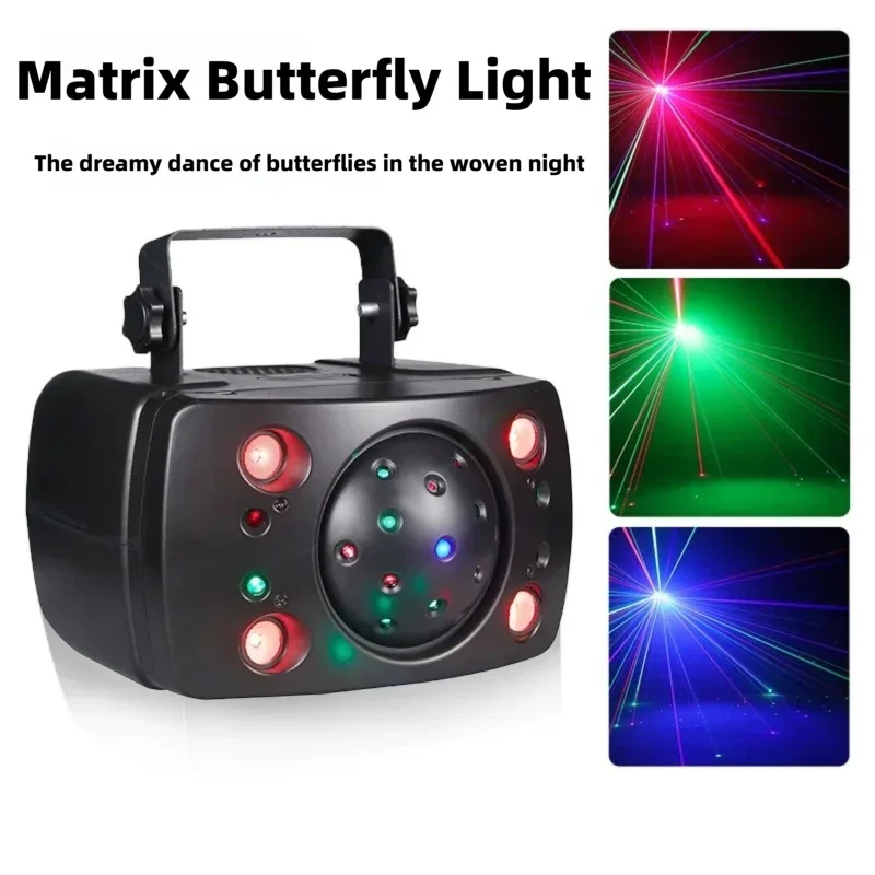 

Matrix Butterfly DJ Light Party Laser Light RGB Dynamic Laser Rain Projector Lights DMX Stage Light for Disco Club Show Dance