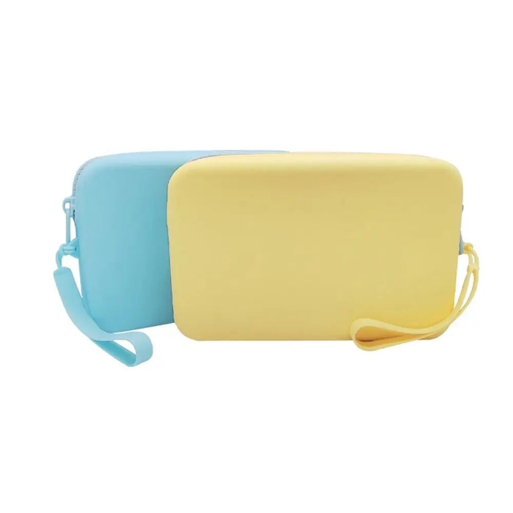 Portable Silicone Coin Purse Waterproof Solid Color Earphone Bag Zipper Small Item Bag Students