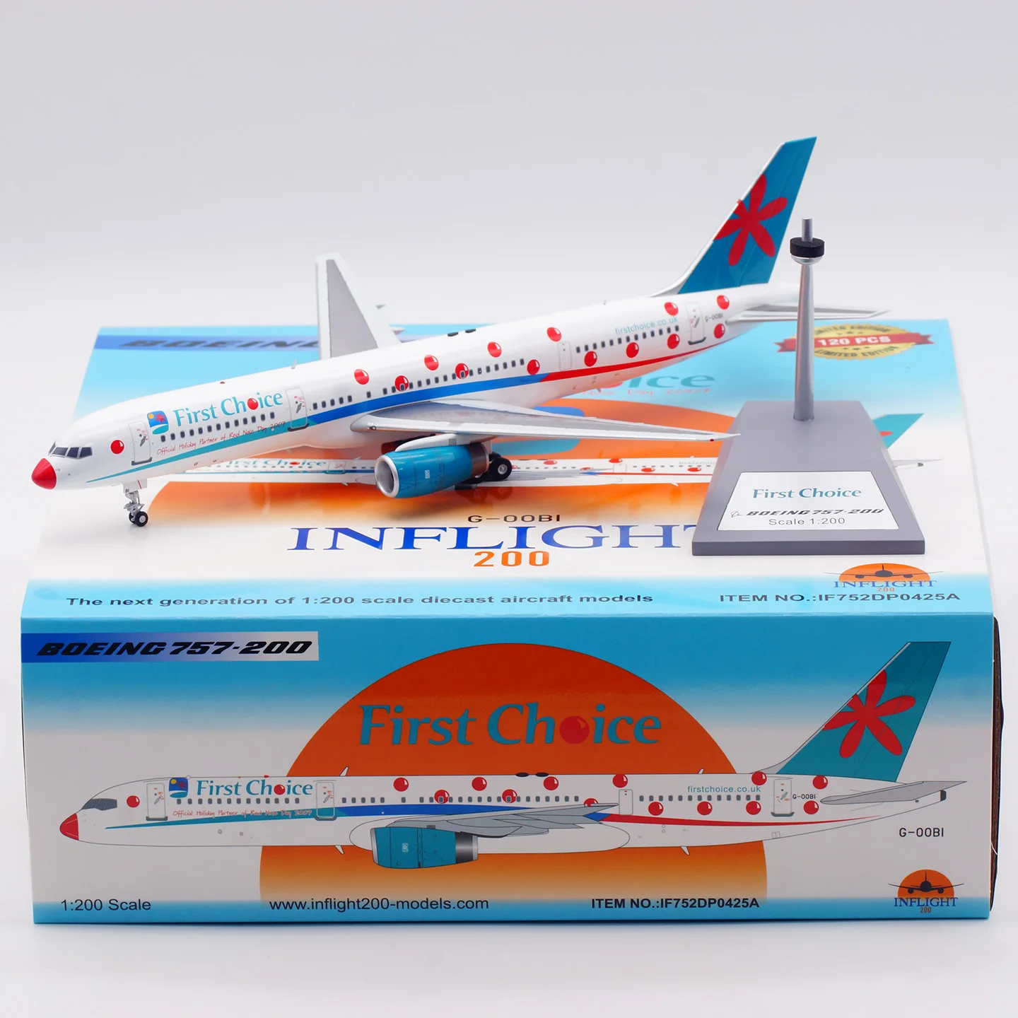 

Коллекционная модель самолета INFLIGHT 1:200 First Choice Airways Boeing B757-200 из сплава, литая под давлением, G-OOBI, IF752DP0425A