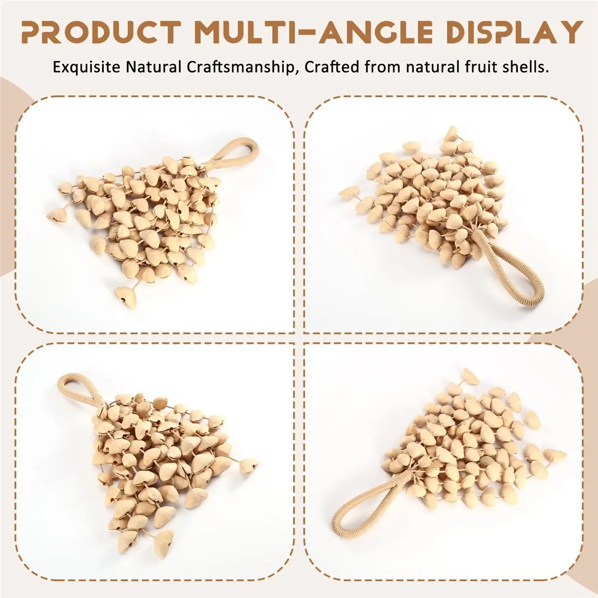 useful Seed Shell Shaker 96 Natural Fruit Nut Shells Hand Cranked Wind Chime Seed Shell Sound Healing Instrument
