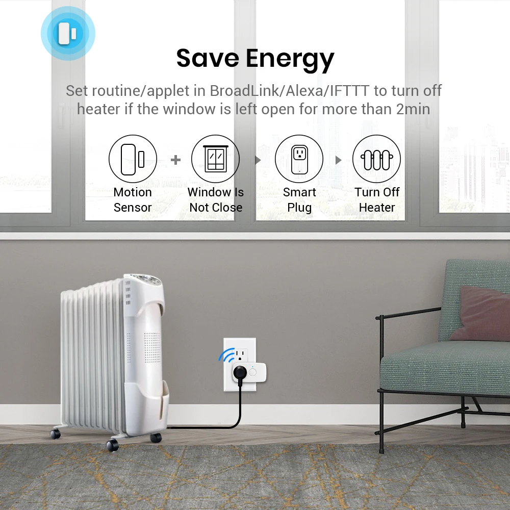 مستشعر الباب Broadlink DS4 Smart S3 كاشفات مفتوحة/مغلقة الحياة الذكية متوافقة مع Alexa