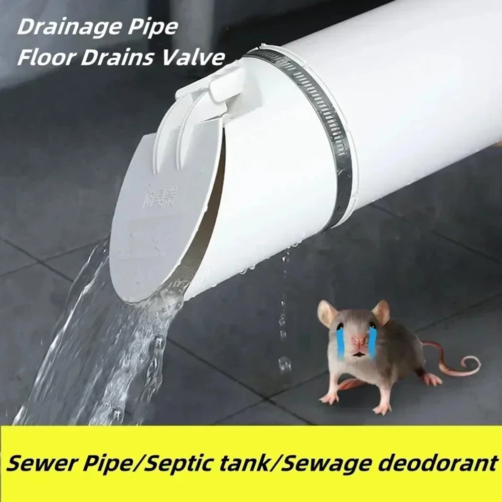 

50/75/110/160mm Drain Pipe Check Valve Anti-stink And Anti-insect Drainage Rainwater Pipe Cover Filter Home Bathroom Accessories