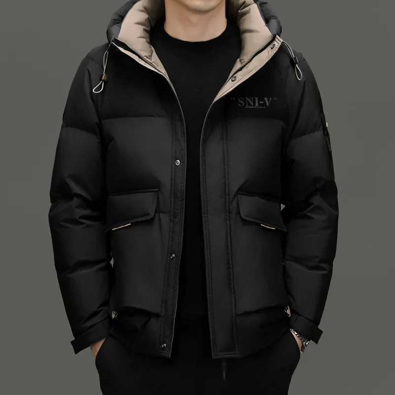 Down Jacket Men's 2023 Winter New Workwear Large Pocket Casual Fashion Korean Version Trend Jacket