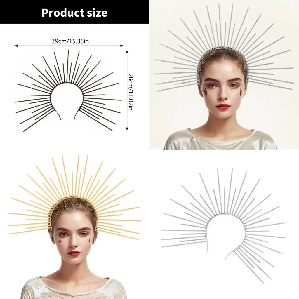 

Elegant Radiance Crowns Wedding Headband Baroque Tiaras Hairband Women Accessories Cosplay Costume Props Church Hairband