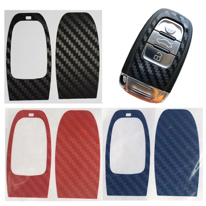 1Pc Carbon Fiber Car Key Protection Stickers Smart Key Refitting Decoration Sticker For Audi A4 A6 RS4 A5 A7 A8 S5 RS5 Q5 S5 S6