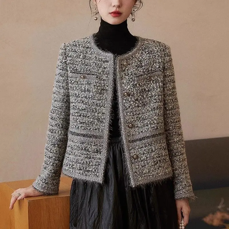 

Heavy-Duty Woven Little Black Dress Tweed Short Jacket For Women, Autumn New Style, Elegant And Luxurious, Slimming Top