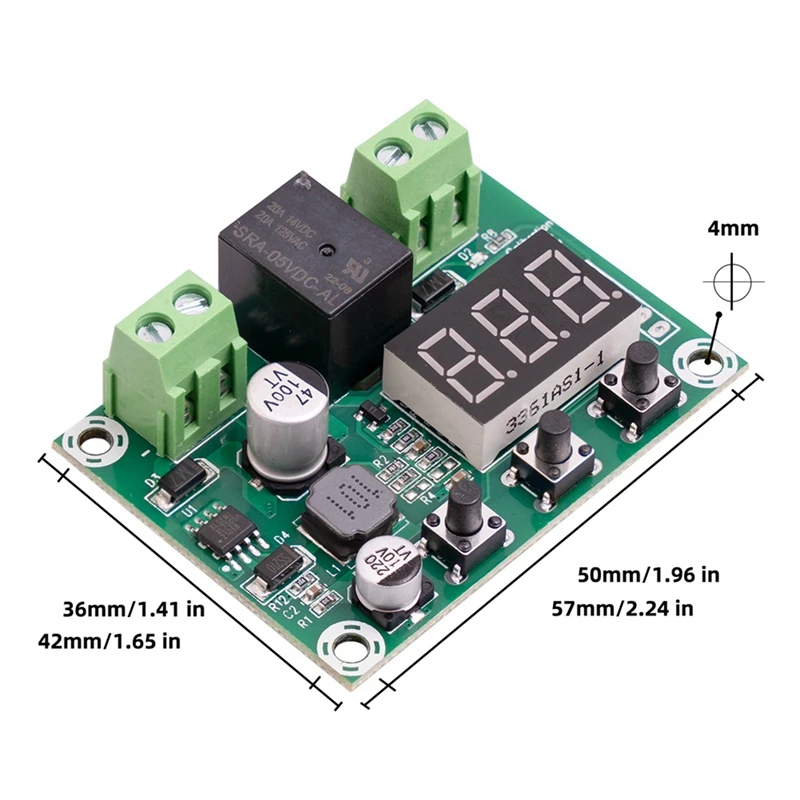 Módulo de protección de voltaje CC de batería de ABFT-3X 6V-80V Placa de protección de salida de desconexión de batería de bajo voltaje de alto voltaje