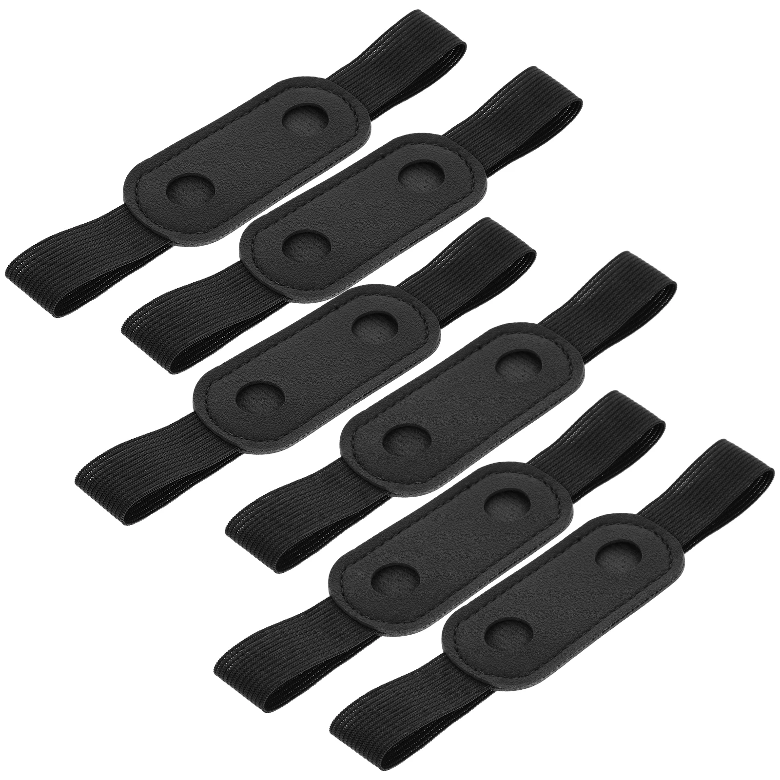 6pcs Elastic Notebook Elastic Band Holder Holder Case for Pu Pen Sleeves Notebook Journal Black Color Pen Storage Pouch