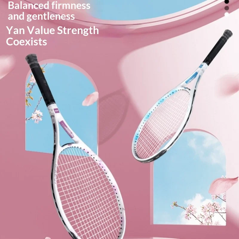 

Теннисная ракетка из углеродного волокна, предварительно настроенная, цельная, ультралегкая, для юниоров, тренировочный набор, тренажер для отработки ударов, одиночная упаковка