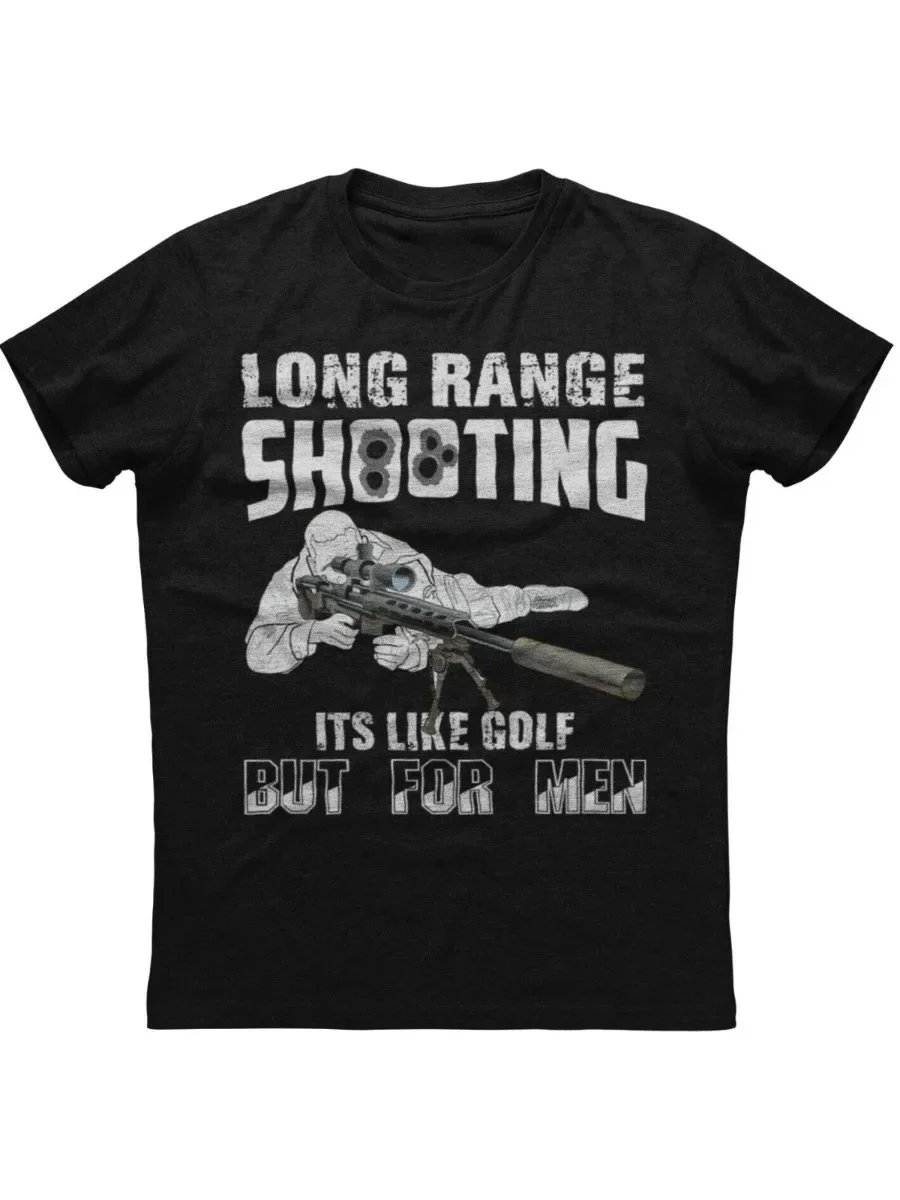 Long Range Shooting Like Golf. Funny Sniper Shooting T-Shirt New 100% Cotton O-Neck Short Sleeve Casual Mens T-shirt Size S-3XL