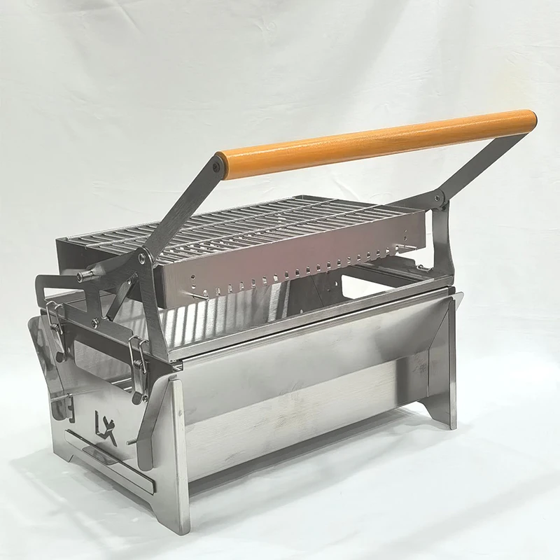 Flip-Style Grill Outdoor Camping Detachable Rotating Grid Grill Double-Sided Flip Two-Tier Top and Bottom Grilling view 4