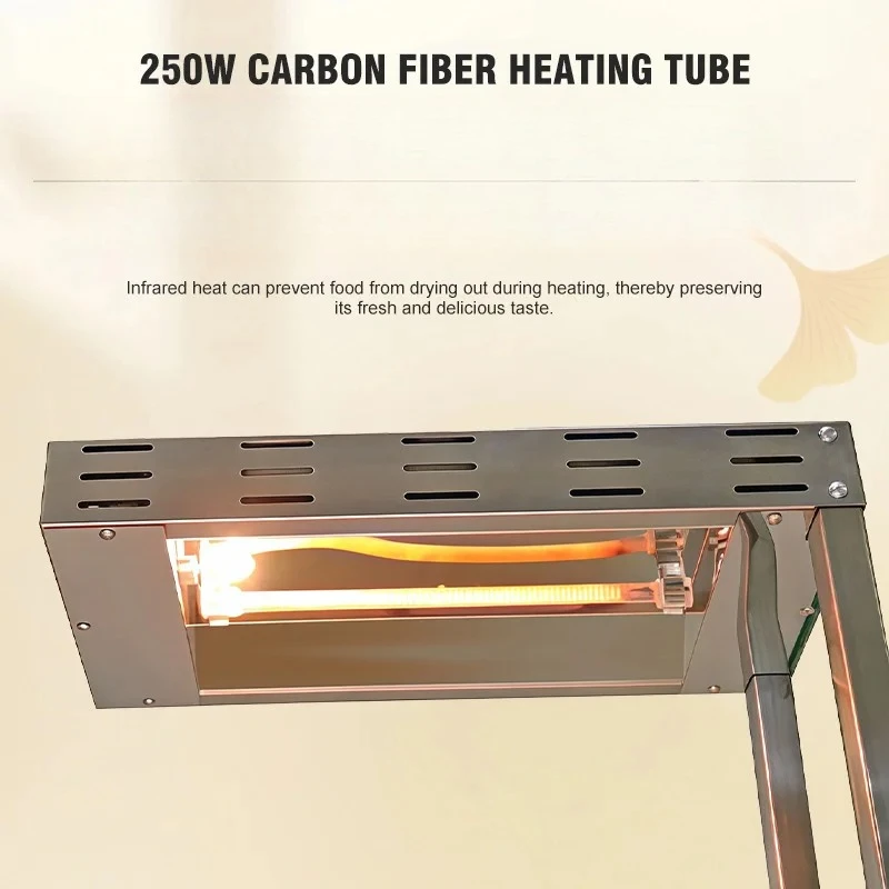 Commercial Countertop Food Warmer French Fry Heat Station Stainless Steel Adjustable Heat Lamp