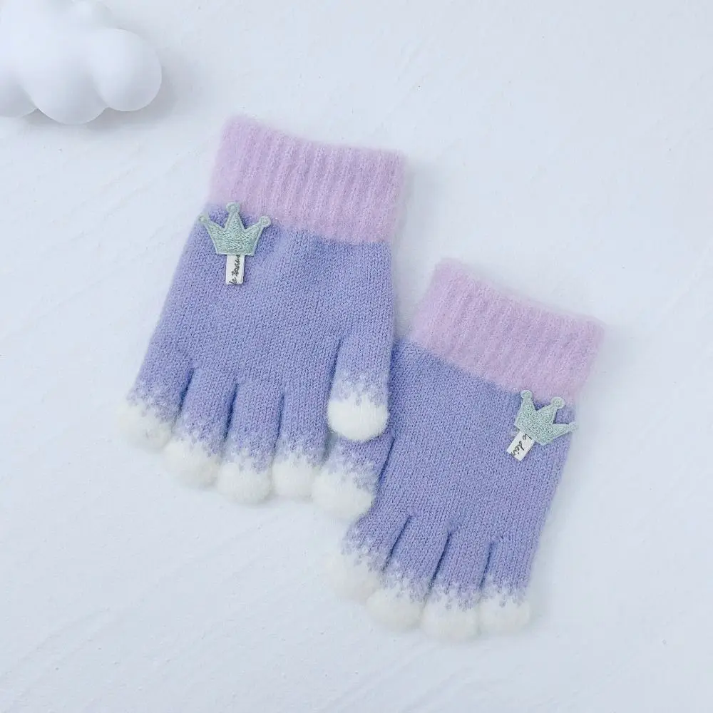 Lovely Knitted Kids Gloves Thick Fingerless Fingerless gloves Winter Warm Boys Girls