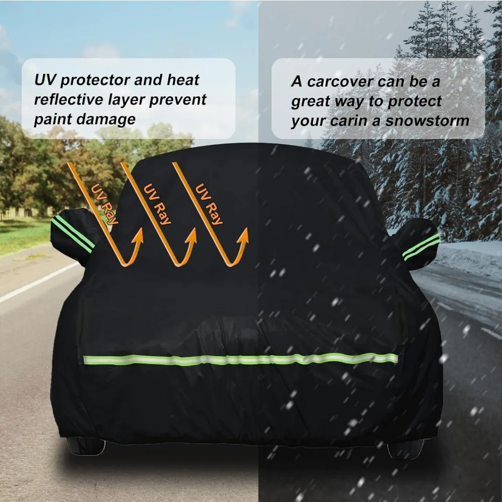 Cubierta de coche personalizada de 6 capas resistente al agua para Hummer H2 SUV 2002-2009, protección para todo tipo de clima en negro