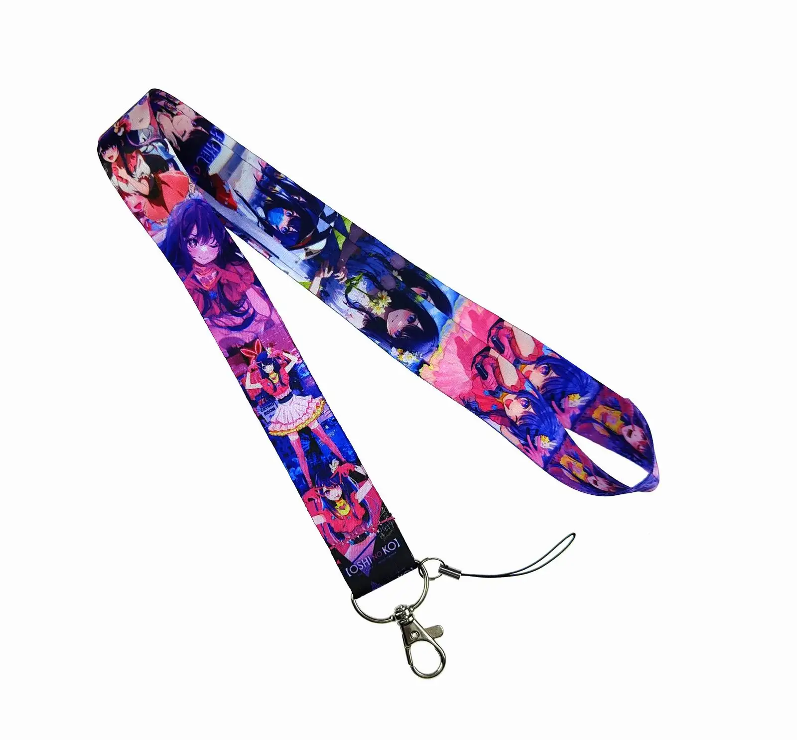 Cartoon Oshi no Ko Anime Lanyards Cool Neck Straps Ribbons Phone Buttons ID Card Holder llavero Lanyard Buttons DIY Hanging Rope