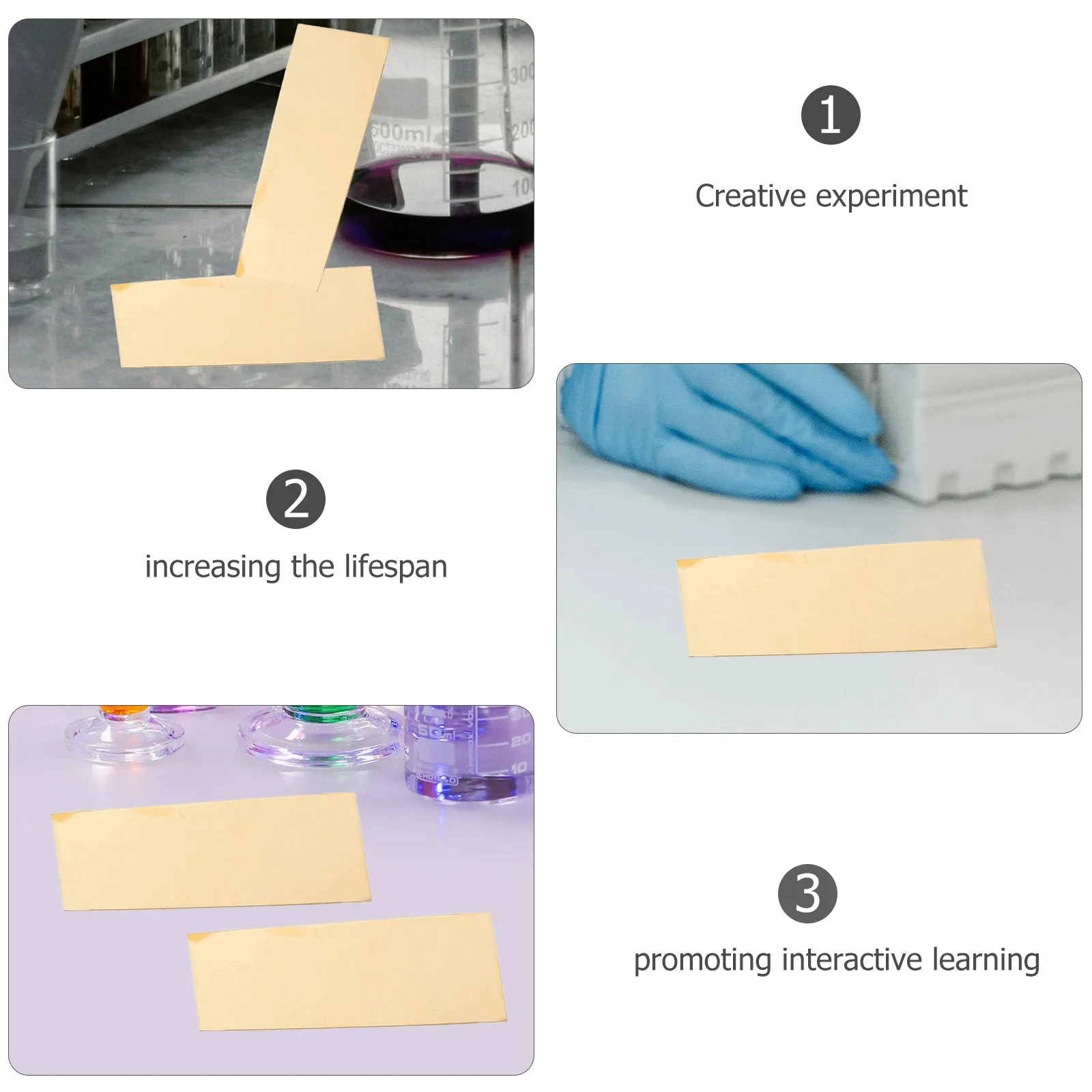 

10pcs Materials Science Plates 5x2cm Fruit Electrode Sheets Reusable Experiment Anode Teaching Supplies