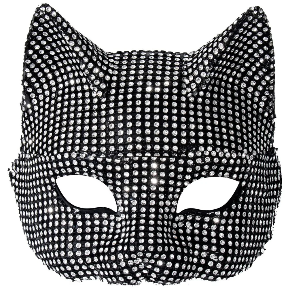 

Cat Mask for Women, Gloves, Rhinestone Mask Sexy women's outfit Adjustable to Wear