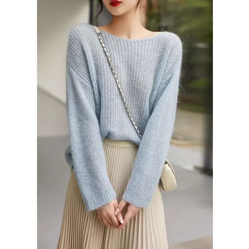 spring 2026 Basic Female Clothing Soild OL Sweaters Women Sweater Long Sleeve Top Knitted Pullover V-Neck Fashion Sweater Woman