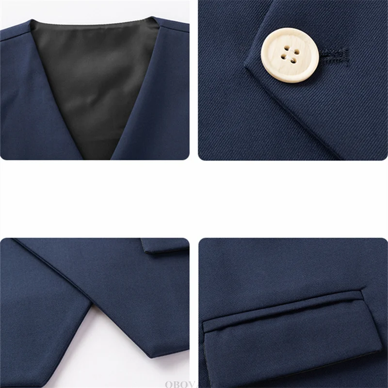 Luxury Children Formal Suit Set for Teenager Boy Wedding Party Anniversary Clothing Set 4 Pieces Kids School Uniform Outfit Wear view 5